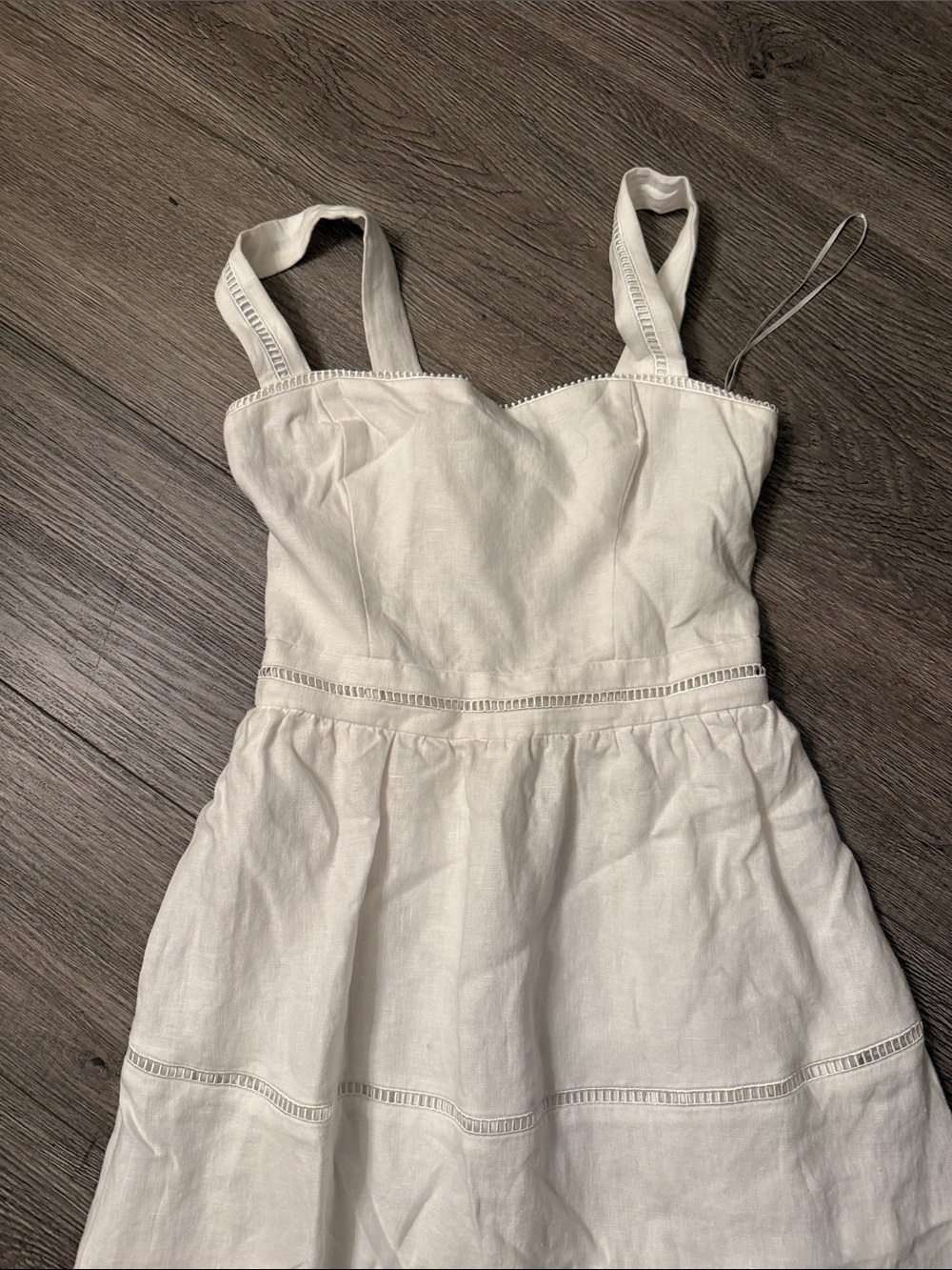 LIKE NEW REFORMATION Petites Everett Linen Dress, White, size 4P - Picture 5 of 8